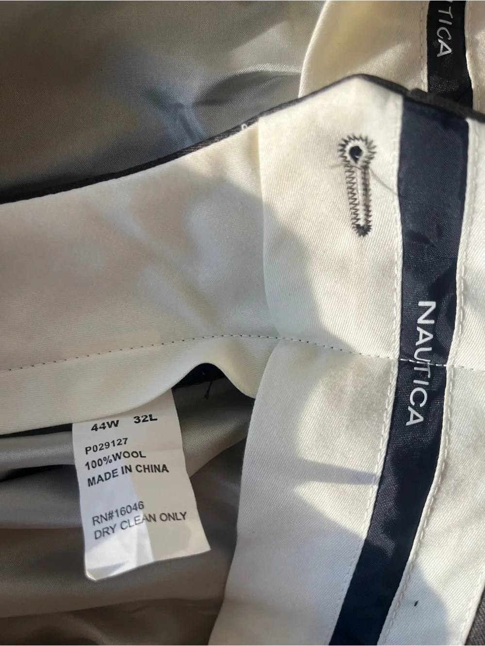 NWT Nautica Dress Pant Performance Mast 100% Wool Flat Front Olive 🫒 Green Sz 44